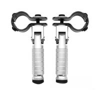 HEBEOT Estriberas de pie de motocicleta CNC aleación plegable trasero reposapiés barra de apoyo antideslizante moleteado fácil de instalar para bicicleta eléctrica ATV 8 mm perno 31 33 mm marco tubo