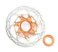 HEBEOT Freno de disco Centerlock para bicicletas de montaña y carretera de 140 mm o 160 mm, acero inoxidable con núcleo de aluminio, disipación de calor ligero (naranja 140)