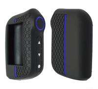 HEBEOT Funda de silicona para llave Starline A93 A63 versión rusa Alarma de coche Textura remota Funda protectora a prueba de golpes Negro Rojo (B)