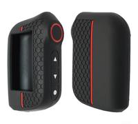 HEBEOT Funda de silicona para llave Starline A93 A63, versión rusa, alarma de coche, textura remota, funda protectora a prueba de golpes, color negro y rojo (A)