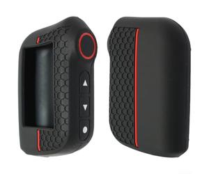 HEBEOT Funda de silicona para llave Starline A93 A63, versión rusa, alarma de coche, textura remota, funda protectora a prueba de golpes, color negro y rojo (A)