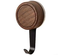 HEBEOT Gancho de ventosa de madera de nogal sin taladro, colgador adhesivo de alta capacidad de carga, organizador de armario, diseño reutilizable, fuerte adherencia, textura suave, madera maciza Co