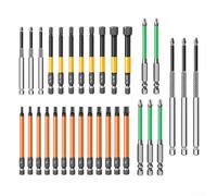 HEBEOT Juego de puntas de destornillador 32 34 67 piezas de punta magnética de acero para Torx Star Hex Cross Head High Torque de 50 mm a 150 mm para destornillador de impacto y reparación del hogar