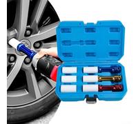 HEBEOT Juego de tuercas de pared extra largas y finas de 1/2 pulgada para llaves de impacto con construcción Cr-Mo, diseño de núcleo hueco para pernos de rueda largos, tamaños 17 mm, 19 mm, 21 mm