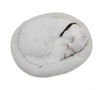 Hebeot Juguete realista de gato persa durmiendo, adorno de peluche de muñeca de gato que respira