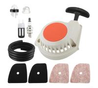 HEBEOT Kit de cable de arranque de retroceso y filtro de aire para FS94 FS94C FS94R FS94RC HL91 HL94 KM94, incluye bombillas de prefiltro de línea de combustible de chispa para mantenimiento de