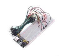 HEBEOT Kit de placa de prueba de 830 agujeros con módulo de alimentación negro y 65 cables coloridos para proyectos electrónicos y experimentos de circuito de aprendizaje
