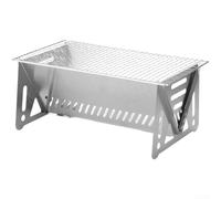 HEBEOT Parrilla portátil de acero inoxidable para camping, barbacoa, plegable, estufa de leña, horno ligero para cocinar al aire libre para camping, picnic y uso en el jardín (grande)