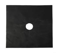 HEBEOT Protector de estufa de gas de 27 x 27 cm, tela de fibra de vidrio antiadherente, resistente a altas temperaturas, reutilizable, compatible con la mayoría de cocinas de gas, color negro (negro)