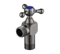 HEBEOT Radiadores Válvula termostática de radiador de latón antiguo, control de temperatura ajustable Válvulas angulares de latón para cocinas, baños, balcones (azul)