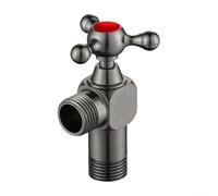 HEBEOT Radiadores Válvula termostática de radiador de latón antiguo, control de temperatura ajustable Válvulas angulares de latón para cocinas, baños, balcones (rojo)