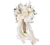 HEBEOT Ramo de novia, ramo de boda, ramo de rosas artificiales de seda, ramos de flores para boda, falsos para el día de San Valentín, confesión, fiesta, iglesia