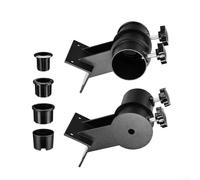 HEBEOT Soporte de esquina para sombrilla de patio, soporte de acero que ahorra espacio para barandilla de terraza, balcón o patio, se adapta a postes de hasta 2, 5, 16 pulgadas con pomos de tornillo