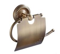 HEBEOT Soporte de papel higiénico de latón con caja de pañuelos cerrada, protección contra salpicaduras de agua y fácil instalación de montaje en pared para baño, hotel y baño público, con anti