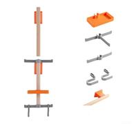 HEBEOT Soporte de pared de madera para almacenamiento de equipo de bicicleta para casco, gafas de sol, ciclismo, computadora, accesorios deslizantes ajustables, madera de haya natural, negro, naranja
