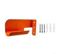 HEBEOT Soporte de pared para motosierra de metal robusto para organización de cobertizos, gancho vertical que ahorra espacio para cortasetos, cortadores de césped, taladros eléctricos, 16 cm, naranja