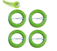 HEBEOT StrimmerLine - Juego de 4 cables de nailon con núcleo de acero resistente, trenzados y bordes cortantes para césped y cepillo, cable de repuesto resistente a la abrasión (4 paquetes de 3 mm x 5