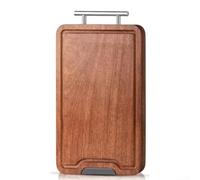 HEBEOT Tabla de cortar extragrande de madera de ébano de doble cara con ranura profunda para jugo y diseño de bloque de carnicero grueso para carne, verduras y charco (ámbar2)