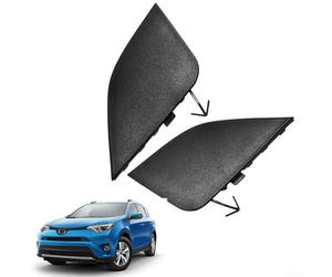 HEBEOT Tapa de gancho de remolque para parachoques delantero, ABS negro, reemplazo directo para Toyota RAV4 2016 a 2018, OEM 53286 0R080 53285 0R080, juego de 2 compatibles con versión del Reino Unido