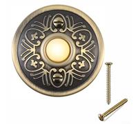 HEBEOT Timbre de metal con botón pulsador en bronce, iluminación LED, interruptor de timbre de puerta, accesorios de montaje en pared