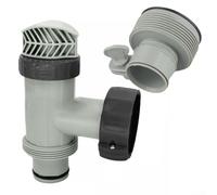 HEBEOT Válvula de émbolo de piscina y adaptador de manguera tipo B de 125 a 15 pulgadas para piscina sobre el suelo, bomba de filtro de arena, fácil instalación, material ABS, junta a prueba de fugas