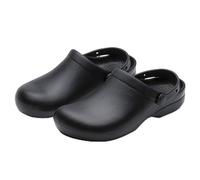 HEBEOT Zuecos de chef de EVA negros para hombre, antideslizantes, para cocina, trabajo, cómodos, antideslizantes, para restaurante, catering, hospital, talla 38 44 (EE. UU. 10 negro)