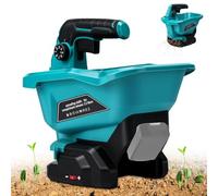 HEBERUCK Esparcidor de abono compatible con batería Makita de 18 V, con carro esparcidor portátil con regulación de velocidad de 6 niveles, ancho máximo de sierra 5 m, 3,3 L (sin batería)