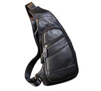 Hebetag Bolso bandolera de cuero Mochila para hombres Mujeres Hombro Cofre Paquete de día Viaje al aire libre Senderismo Camping Paquete de día informal Bolsa Mochila