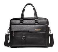 Hebetag Bolso bandolera de cuero pequeño para hombres y mujeres, al aire libre, viajes, negocios, 20 Negro Pu