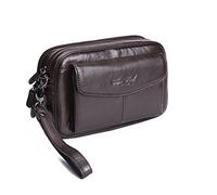 Hebetag Cartera de mano de cuero para hombre, organizador y bolsa de muñeca, #03Café, 23cm(W)x7cm(D)x13cm(H)(9.05"x2.75"x5.11") approx;