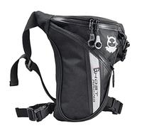 Hebetag Oxford - Riñonera para motocicleta, para hombres y mujeres, cintura de muslo, riñonera, riñonera, bolsa para viajes, senderismo, ciclismo, táctica, deportes al aire libre, #24Negro, 15cm(W