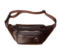 Hebetag Pack de Cuero Pack Bolsa para Hombres para Hombres Viajes al Aire Libre Caminata Caminando Caminata para Campamento bolsita Billetera Casual, Café