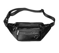 Hebetag Pack de Cuero Pack Bolsa para Hombres para Hombres Viajes al Aire Libre Caminata Caminando Caminata para Campamento bolsita Billetera Casual, Negro