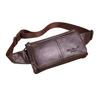 Hebetag - Riñonera de cuero para hombre y mujer, para actividades al aire libre, viajes, deportes, correr, caminar, senderismo, con cinturón en la cadera, delgada, ideal para teléfonos celulares