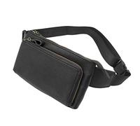 Hebetag - Riñonera de cuero para hombre y mujer, para actividades al aire libre, viajes, deportes, correr, caminar, senderismo, con cinturón en la cadera, delgada, para teléfono celular, cartera