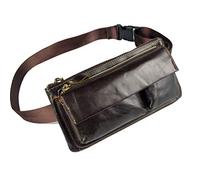 Hebetag Vintage Fanny Pack De Cuero Bolso De La Cintura para Hombres Mujeres Viajes Senderismo Correr Cadera Cinturón Delgado Teléfono Celular Monedero Billetera Bolsa de Café