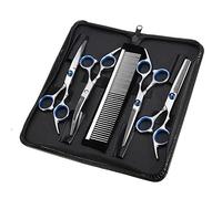 Hebey Tijeras de Perro Peluquería Profesional Entresacar Grooming Kit Set 4 Juegos de Tijeras Curvas para Cortar el Pelo a Mascotas Acero Inoxidable para Mascotas Perros Gatos