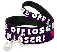 Hebilla Abajo F!#$ Off Loser! Correa para Mascota Morado/Fucsia/Amarillo/Turquesa, 10,16 cm x 1,27 cm