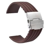 Hebilla acero pulseras silicona Correa de silicona 18 mm 20 mm 22 mm 24 mm Correa de reloj de silicona suave Correa de repuesto de goma deportiva Reloj Pulsera Cinturón Seguridad Hebilla de metal Puls