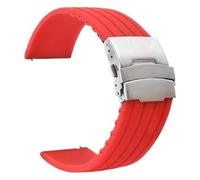 Hebilla acero pulseras silicona Correa de silicona 18 mm 20 mm 22 mm 24 mm Correa de reloj de silicona suave Correa de repuesto de goma deportiva Reloj Pulsera Cinturón Seguridad Hebilla de metal Puls