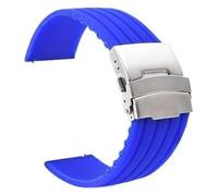 Hebilla acero pulseras silicona Correa de silicona 18 mm 20 mm 22 mm 24 mm Correa de reloj de silicona suave Correa de repuesto de goma deportiva Reloj Pulsera Cinturón Seguridad Hebilla de metal Puls