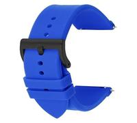 Hebilla acero pulseras silicona Correa de silicona de 20mm y 22mm for Samsung Galaxy Watch 4, 46mm, 42mm Active 2 Gear S3, pulsera de silicona for Huawei Watch GT 2/2e/pro/3(Deep Blue black BC,20mm)