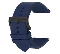 Hebilla acero pulseras silicona Correa de silicona de 20mm y 22mm for Samsung Galaxy Watch 4, 46mm, 42mm Active 2 Gear S3, pulsera de silicona for Huawei Watch GT 2/2e/pro/3(Bao Blue black BC,22mm)