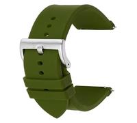 Hebilla acero pulseras silicona Correa de silicona de 20mm y 22mm for Samsung Galaxy Watch 4, 46mm, 42mm Active 2 Gear S3, pulsera de silicona for Huawei Watch GT 2/2e/pro/3(Army Green silver BC,20mm)