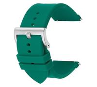 Hebilla acero pulseras silicona Correa de silicona de 20mm y 22mm for Samsung Galaxy Watch 4, 46mm, 42mm Active 2 Gear S3, pulsera de silicona for Huawei Watch GT 2/2e/pro/3(Deep Green silver BC,22mm)