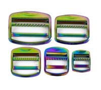 Hebilla Cinturon Hebillas de metal for ajustar mochilas, 2 o 4 unidades, 19-50 mm, deslizador bloqueo escalera, correa cincha, adaptador gancho Tri-Glide, hebilla for cinturón ropa(Colored,50mm-2Pcs)