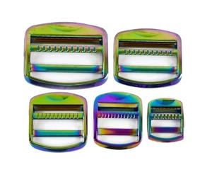 Hebilla Cinturon Hebillas de metal for ajustar mochilas, 2 o 4 unidades, 19-50 mm, deslizador bloqueo escalera, correa cincha, adaptador gancho Tri-Glide, hebilla for cinturón ropa(Colored,25mm-4Pcs)