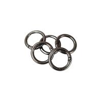 Hebilla con anilla para llaves y resorte 8 Uds. Anillos O de resorte Multicolor de varios tamaños for llavero, cadena for perro, equipaje, artesanía en cuero(Black Nickel,10mm)