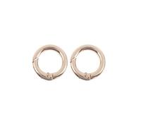 Hebilla con anilla para llaves y resorte Aleación de zinc Resorte redondo O Ring Hebillas Clips Ganchos a presión 2 piezas Oro rosa Plata 20-33 mm(Rose Gold,33W)