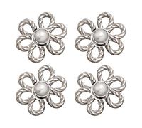 Hebilla de cintura para jeans-solución de ajuste instantáneo ropa 4 piezas botones de flores clip de radiación ajustable plata A
